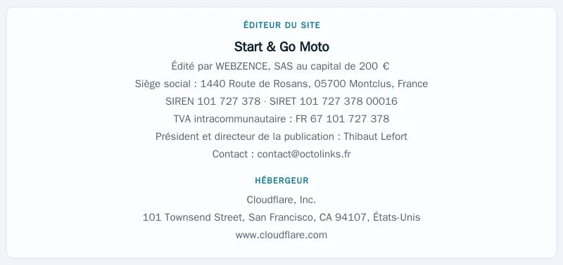 Coordonnées légales de l&rsquo;éditeur et de l&rsquo;hébergeur du site